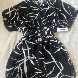 DKNY Monochrome Abstract Dress